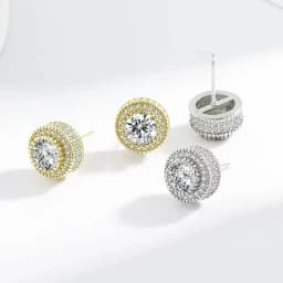 925 Sterling Silver Compact and Simple 1/2/3 Carat Moissanite Shining Women’s Stud Earrings Stylish and Simple