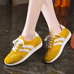 Large Size Sport Shoes Women's Casual All Match Spring Autumn Flat Bottom Yellow Blue Style Comfortable Running Shoes