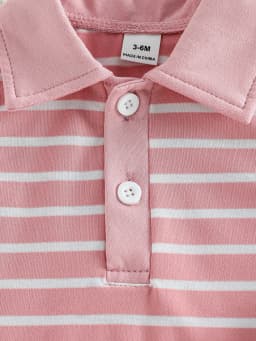 Summer Striped Polo Dress Two-Piece Set, Breathable Sleeveless Design with a Fresh and Adorable Style, Perfect for Baby Girls’ O