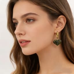HUIDANG 2026 New In Heart Earring Ohrringe Woman Hoop Earring 316 Stainless Steel With Natural Stone