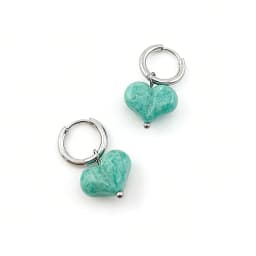 HUIDANG 2026 New In Heart Earring Ohrringe Woman Hoop Earring 316 Stainless Steel With Natural Stone