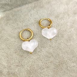 HUIDANG 2026 New In Heart Earring Ohrringe Woman Hoop Earring 316 Stainless Steel With Natural Stone