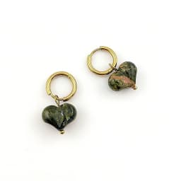 HUIDANG 2026 New In Heart Earring Ohrringe Woman Hoop Earring 316 Stainless Steel With Natural Stone