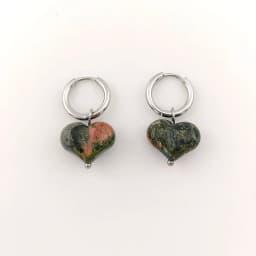 HUIDANG 2026 New In Heart Earring Ohrringe Woman Hoop Earring 316 Stainless Steel With Natural Stone