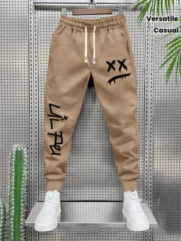 Geometric Print Casual Men'S Pants Street Fitness Multi-Functional Outfit Elastic Stretch Fabric