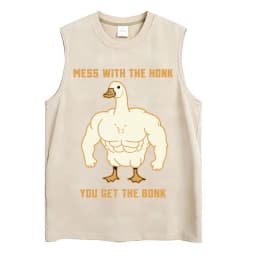 Washed Funny Goose Tank Tops Mess with The Honk You Get The Bonk Graphic T Shirts Vintage Unisex Loose Cotton Sleeveless Vests