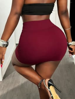 Plus Size Women's 2 Piece Bodycon Mini Skirt Set High Waist Stretch Casual Skirts
