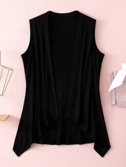 Women's Plus Size Flowy Draped Vest