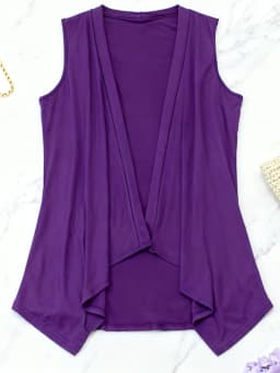 Women's Plus Size Flowy Draped Vest