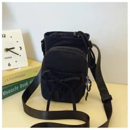 Outdoor Women's Small Bowknot Crossbody Bag Knot Mobile Phone Pouch Single Shoulder Bag Commuting Thermal Water Bottle Bag