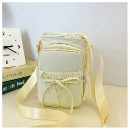 Outdoor Women's Small Bowknot Crossbody Bag Knot Mobile Phone Pouch Single Shoulder Bag Commuting Thermal Water Bottle Bag