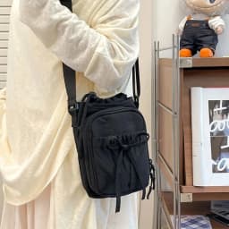 Outdoor Women's Small Bowknot Crossbody Bag Knot Mobile Phone Pouch Single Shoulder Bag Commuting Thermal Water Bottle Bag