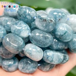 8x12mm Natural Blue Chalcedony Irregular Shape Loose Spacer Beads For Jewelry Making DIY Bracelets Necklace Accessories 15''