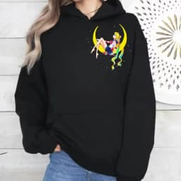 2026 New Sailor Moon Neon Art Printed Hoodie Sweatshirt Men's and Women's Hoodie Men's Tops Sports Hoodie Harajuku Y2K Hoodie