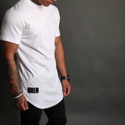 Men's Summer Patchwork Short Sleeve T-Shirt Gym Fitness Workout Bodybuilding Running Breathable Sports Tee Male Casual Tops Male