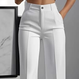 Women's High-Waisted Straight-Leg Trousers Formal Office Trousers Slim-Fit Cut Classic Solid-Colour Suit Trousers