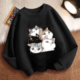 Funny Cat Hoodie Pullover Kids Cat Design Children's Sweatshirt Cute Hoody for Boys Girls Autumn Spring Casual Hoodies