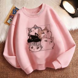 Funny Cat Hoodie Pullover Kids Cat Design Children's Sweatshirt Cute Hoody for Boys Girls Autumn Spring Casual Hoodies