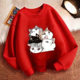 Funny Cat Hoodie Pullover Kids Cat Design Children's Sweatshirt Cute Hoody for Boys Girls Autumn Spring Casual Hoodies