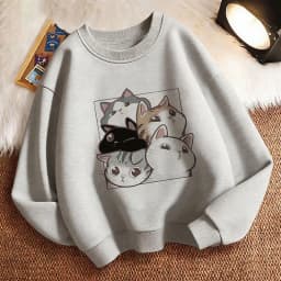 Funny Cat Hoodie Pullover Kids Cat Design Children's Sweatshirt Cute Hoody for Boys Girls Autumn Spring Casual Hoodies