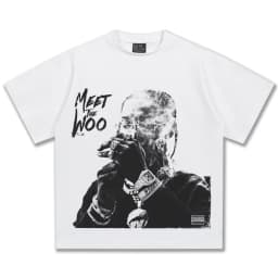 Pop Smoke Meet The Woo Graphic T-Shirt Unisex Oversized Hip Hop Rapper Casual Cotton Short Sleeve Classic Streetwear Fashion For