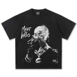 Pop Smoke Meet The Woo Graphic T-Shirt Unisex Oversized Hip Hop Rapper Casual Cotton Short Sleeve Classic Streetwear Fashion For
