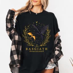 Basgiath War College Shirt: Fourth Wing Inspired Dragon Tee Clothing Graphic Short Sleeve Shirt Men Women for Spring and Summer