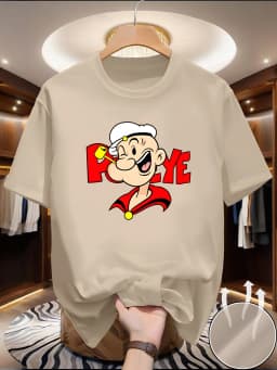 Quick drying clothes, Popeye fashion, youth tops, T-shirts, super popular couple outfits, plus size short sleeves