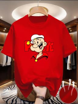 Quick drying clothes, Popeye fashion, youth tops, T-shirts, super popular couple outfits, plus size short sleeves