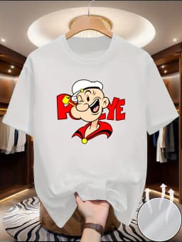 Quick drying clothes, Popeye fashion, youth tops, T-shirts, super popular couple outfits, plus size short sleeves