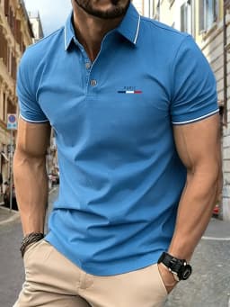 26 Summer New Men's Short Sleeved Polo Shirt Fashion Design Golf Top Casual T-shirt polo