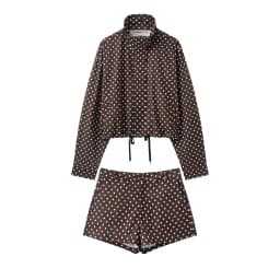 HH Polka Dot Shorts Sets For Women 2026 Trend Outfits Long Sleeve Zipper Turtleneck Jacket Coat Spring Woman Elegant 2 Piece Set
