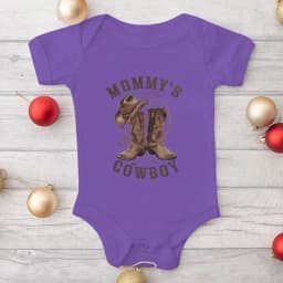 Western Baby Outfit "Mommy's Little Cowboy" Print Baby Bodysuit Short Sleeve Infant Romper Cowboy Boots Hat Baby Gift