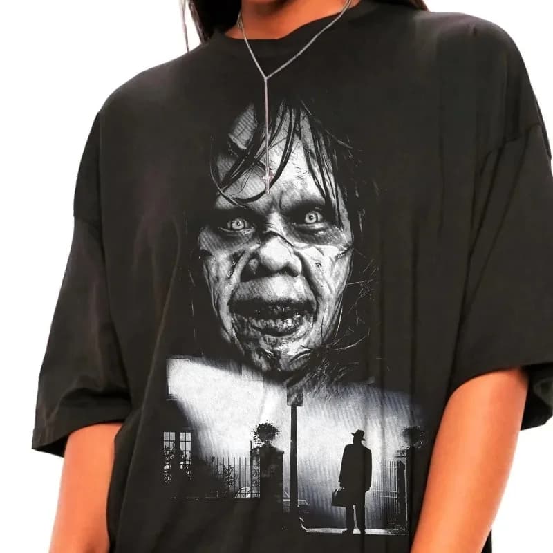 The Exorcist Movie Theme T-shirt Summer New Y2K Cotton Casual Fashion Unisex T-shirt