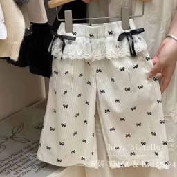 Girls Bow Print Pants Spring Summer Kids Wide-leg Trousers Fashion Elastic Loose Pants Autumn Children Bowknot Trousers 2-8 Year