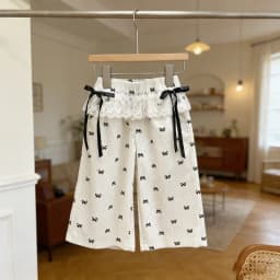 Girls Bow Print Pants Spring Summer Kids Wide-leg Trousers Fashion Elastic Loose Pants Autumn Children Bowknot Trousers 2-8 Year