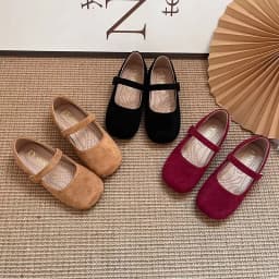 Spring Girl's Casual Shoes Round Toe Hook-loop Shallow Chic Kid's Flat Shoe Solid Colors Anti-slip Daily All-match Children Shoe