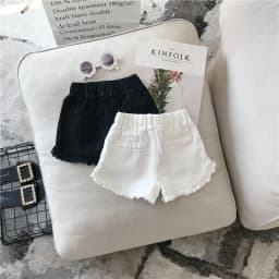 Girls Denim Shorts Summer New Children's Black White Hot Pants Kids Solid Color Short Jeans Fashion Comfotable Thin Korean Pants