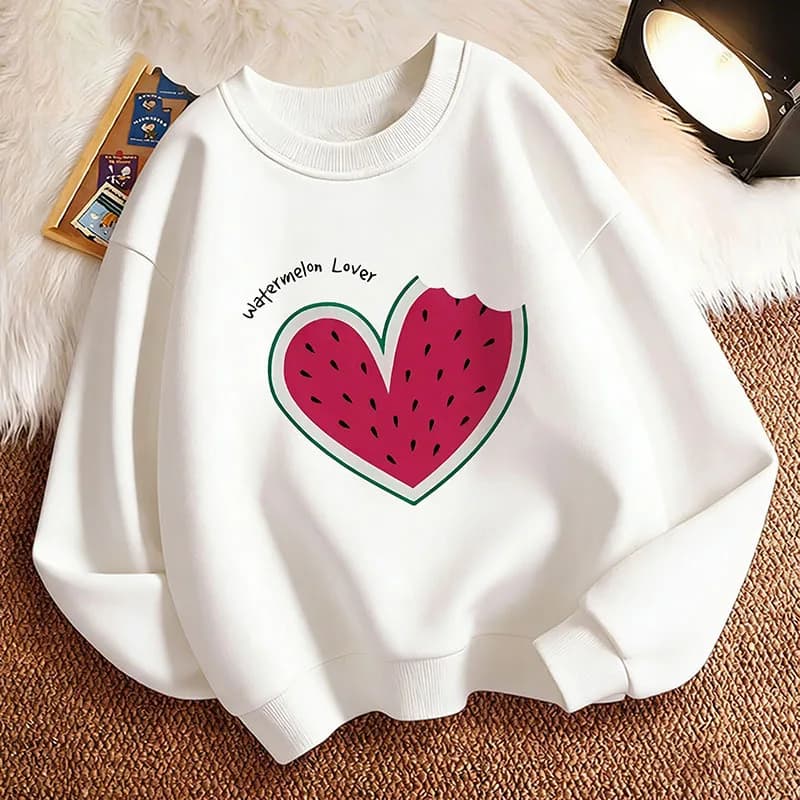 O-neck Pullover Sweet Watermelon Lover Printed Hoodie Kids Y2k Children's Sweatshirt Hoody Girls Casual Hoodies Hip Hop Clothes