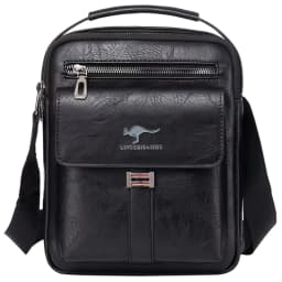 Compact Men's Leather Crossbody Bag, Lightweight Shoulder Bag with Multiple Pockets, Ideal for Travel and Commute Rugged Men's