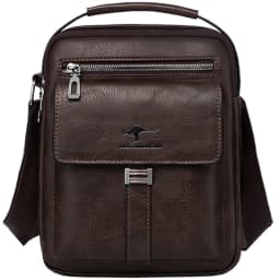 Compact Men's Leather Crossbody Bag, Lightweight Shoulder Bag with Multiple Pockets, Ideal for Travel and Commute Rugged Men's