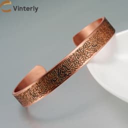 Vinterly Pure Copper Bracelets Women Men Unisex 10mm Adjustable Cuff Bangles Female Resizable Jewelry Soft Solid Copper Vintage