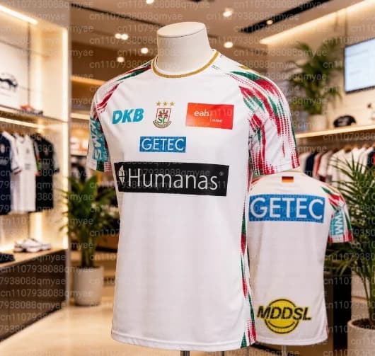 25-26 SC Magdeburg Champions League Home Jersey Handball Match Jersey Autumn Sports Dry Quickly Men's T-Shirt FamilyMatching