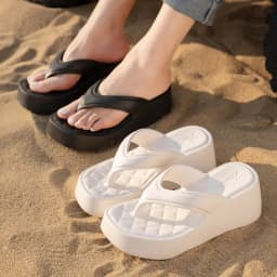 Soft Platform Wedge Heel Flip Flops Women Summer 2026 Lightweight EVA Height Increase Beach Slippers Thick Bottom Sandals Mujer