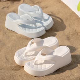 Soft Platform Wedge Heel Flip Flops Women Summer 2026 Lightweight EVA Height Increase Beach Slippers Thick Bottom Sandals Mujer