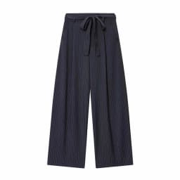 Women Fashion 2-Piece Set Single-breasted Sleeveless V-Neck Pinstripe Vest+Summer Pleated Loose Pocket Belt Zipper Pants