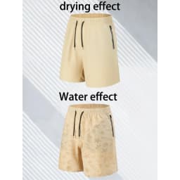 Men's Quick Dry Water Activated Color Changing Shorts Casual Beach Swim Trunks with Zipper Pockets Lightweight Breathable Runnin