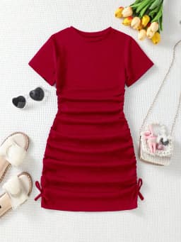 2026 Girls' New Charming Pleated Square Neck Lace Sleeveless Slim Fit Dress, Spring and Summer Party Casual Dress Gift