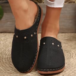 2026 New Fashion Women Slippers Summer Shoes Woman Split Leather Hollows Sandals Breathable Baotou Slippers Big Size 36-43