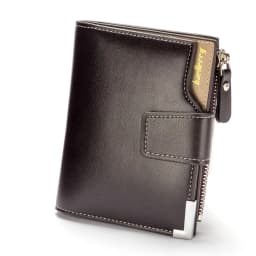 Multifunctional Men's Short Wallet with Zippered Coin Pocket on the Side, Trendy Men's Accessory, Business Casual Men's Wallet, Simple and Stylish Gift for Men